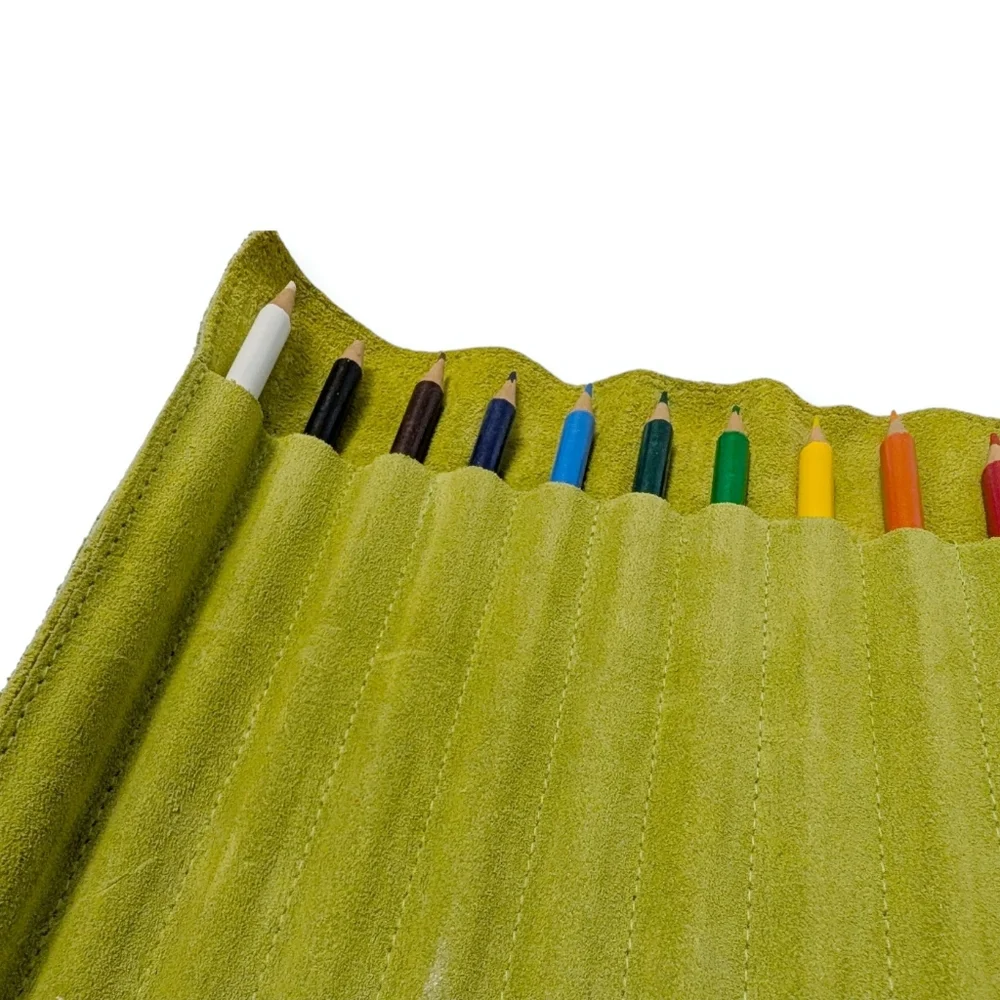 ARTIST Pencils Color Set Travel Case Drawing Bright Lime Suede